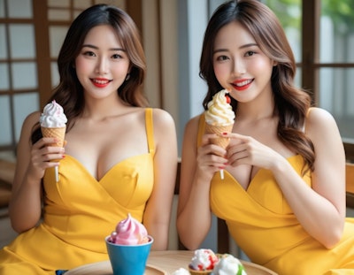 アイスクリーム中の双子