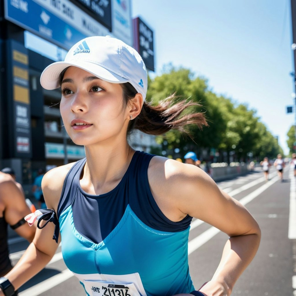 美女といっしょにシティーマラソン