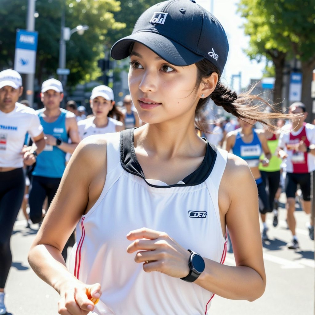 美女といっしょにシティーマラソン