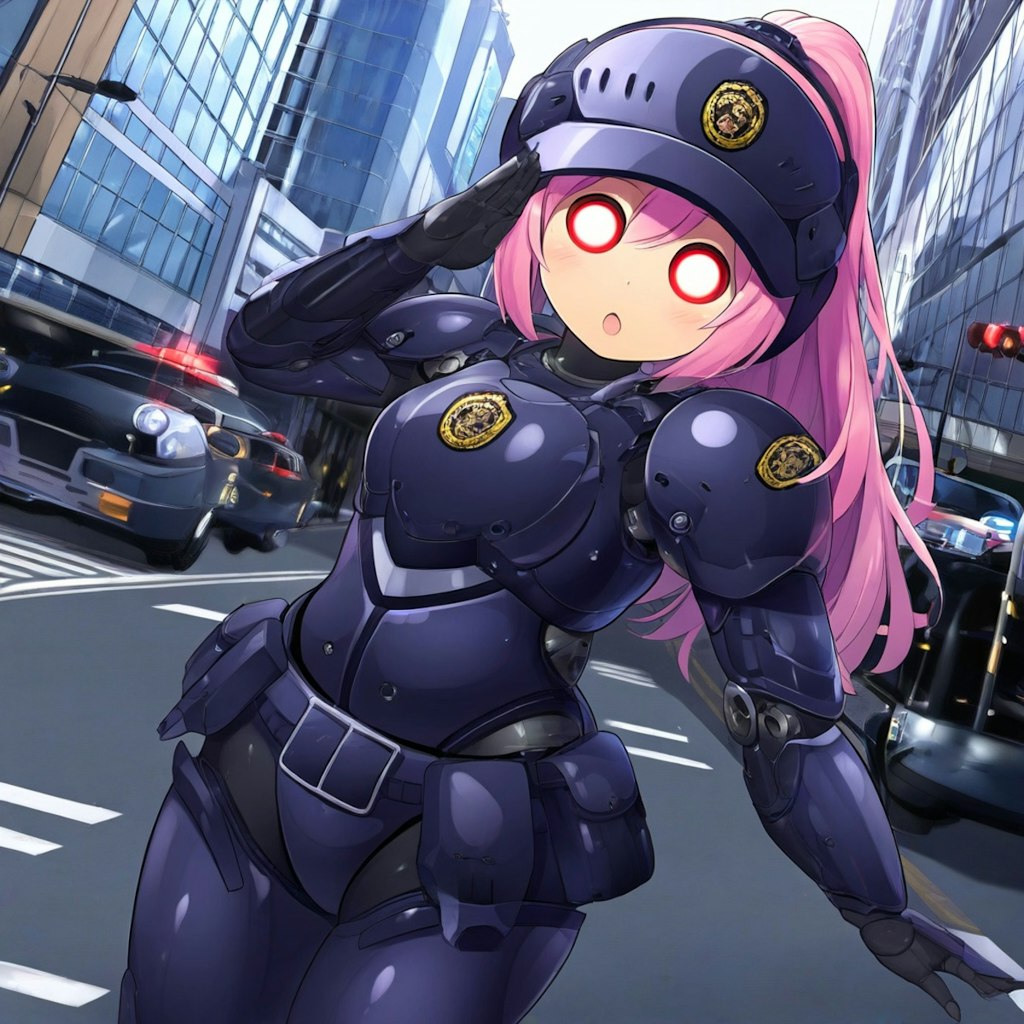 警官ロボット娘