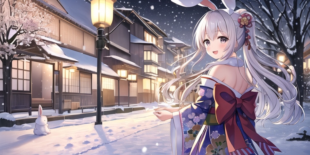 雪夜にさんぽ