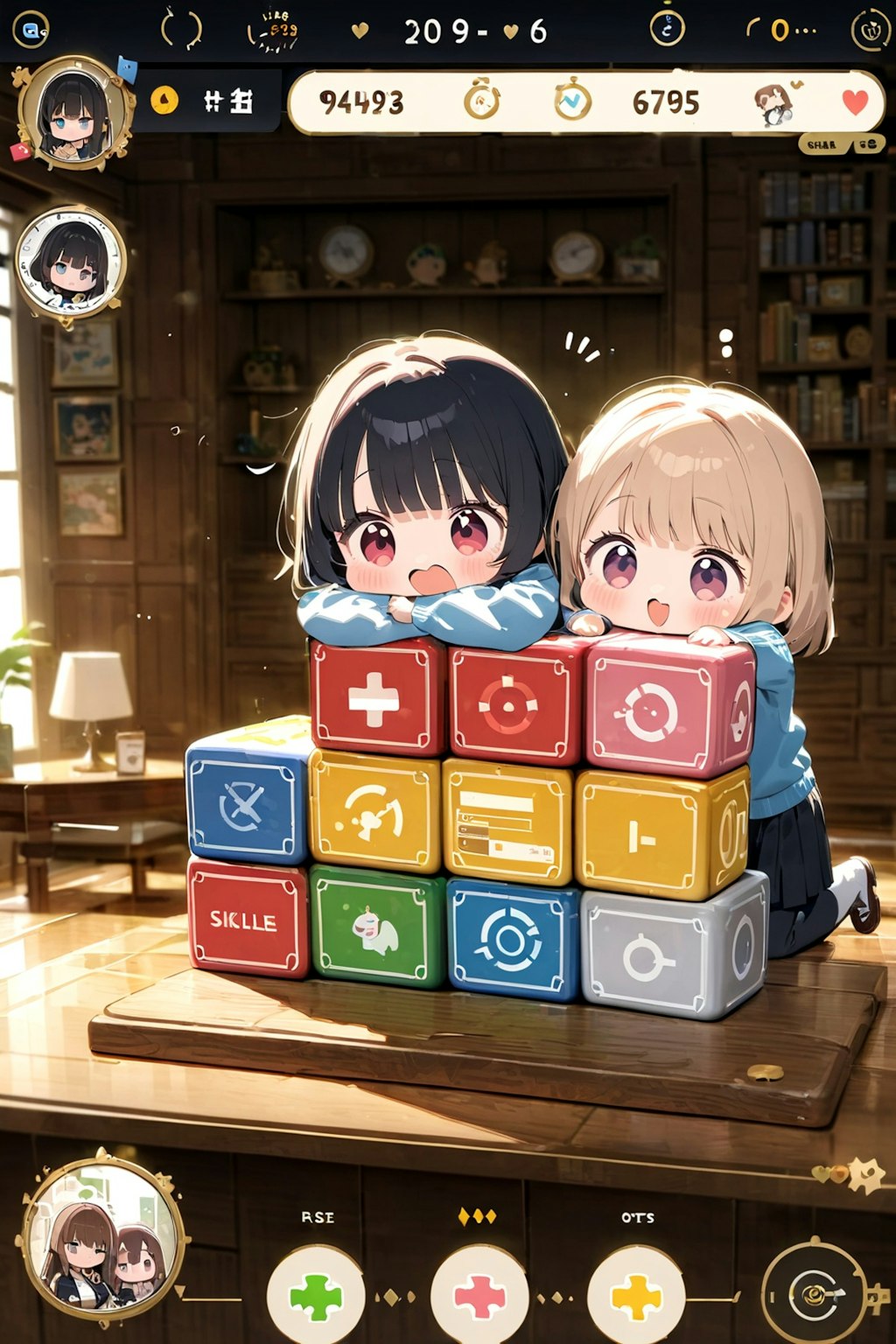 女の子が邪魔してくるパズルゲーム