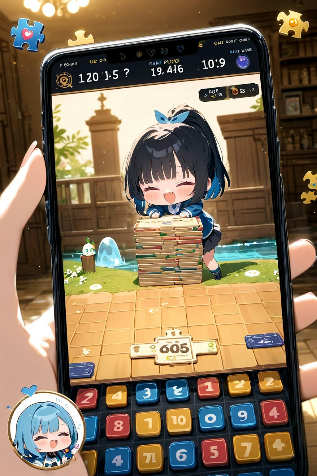 女の子が邪魔してくるパズルゲーム