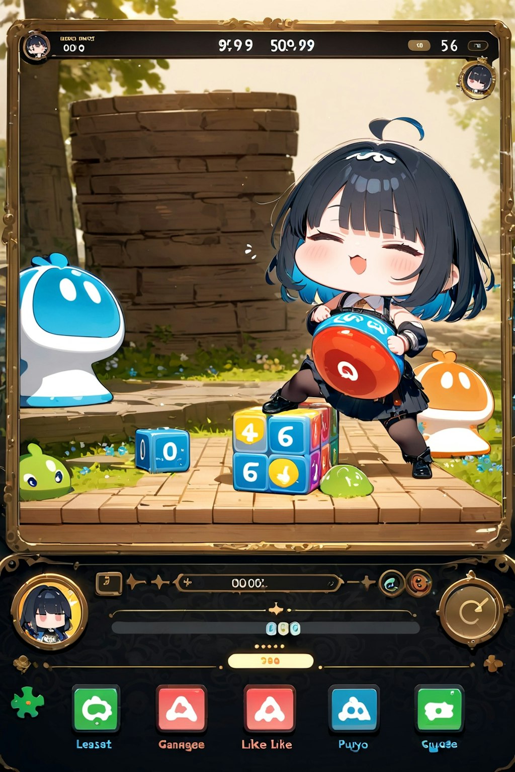 女の子が邪魔してくるパズルゲーム