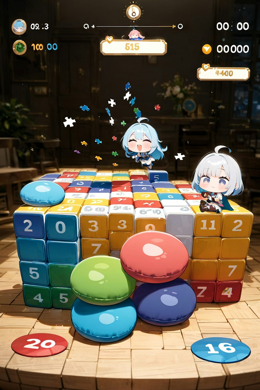 女の子が邪魔してくるパズルゲーム