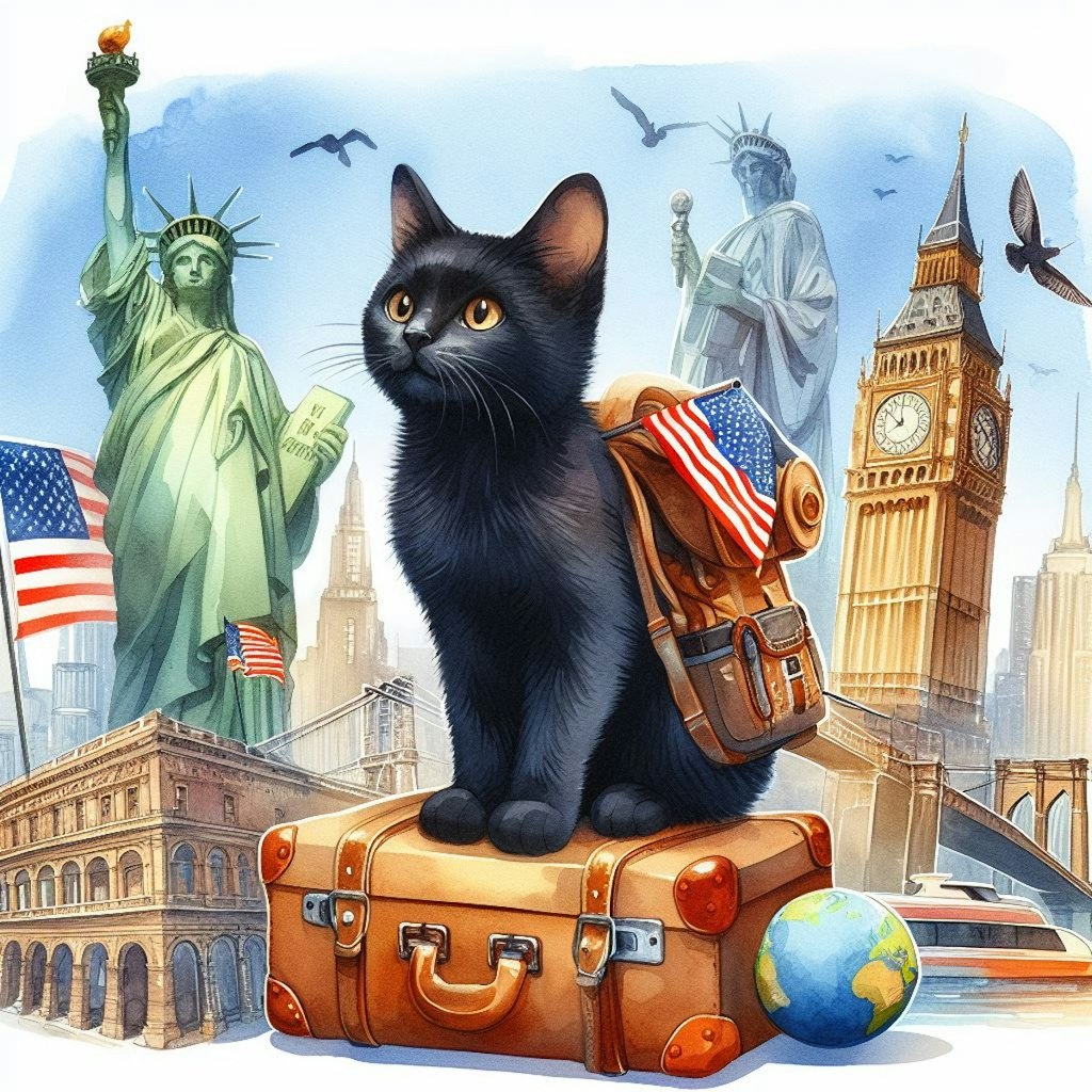黒猫アメリカに行く