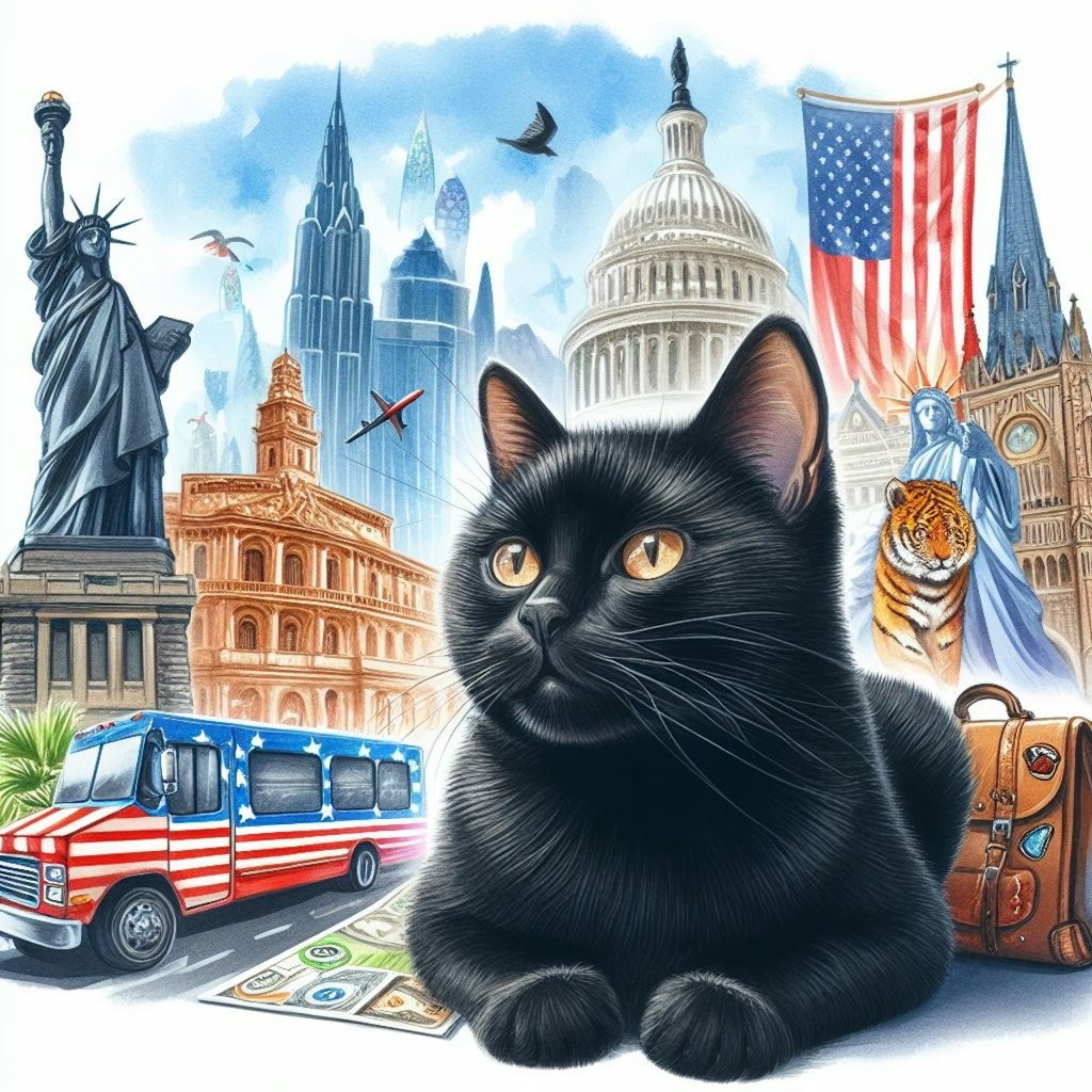 黒猫アメリカに行く