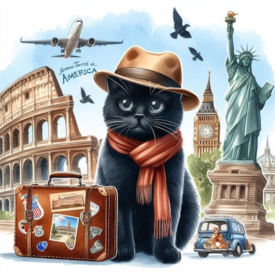 黒猫アメリカに行く