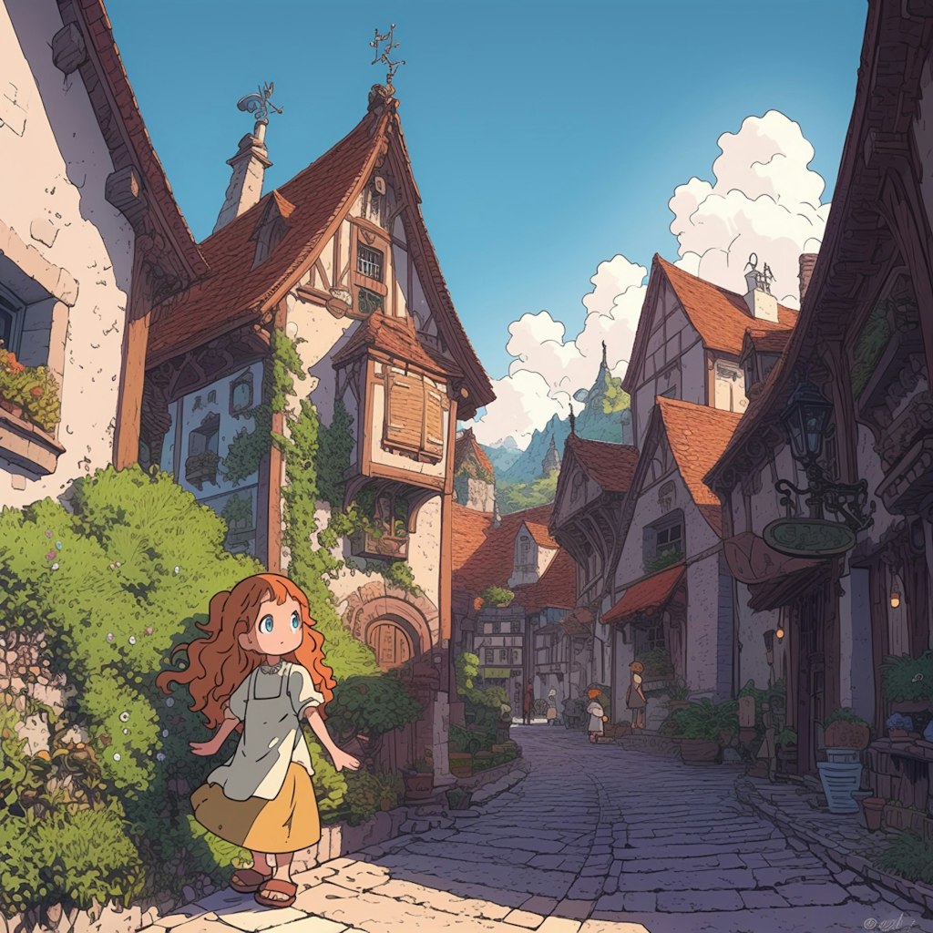 フランスの町の女の子 A girl from a French town