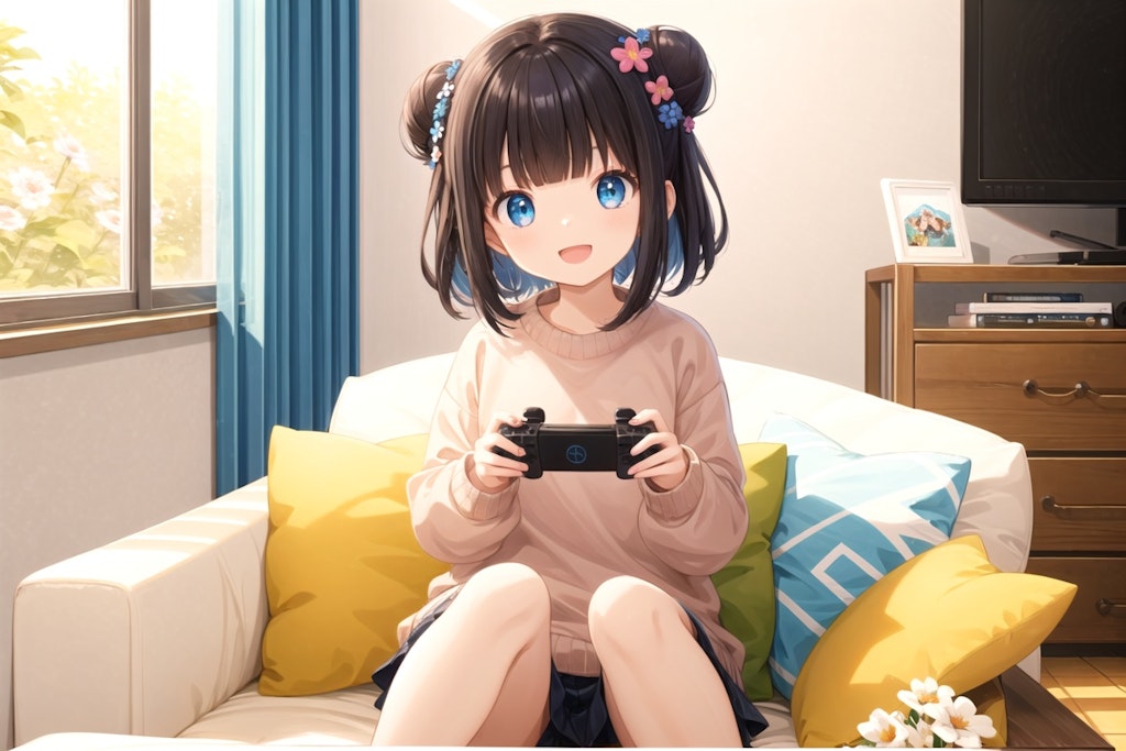 テレビゲームでおだんごちゃん🍡✨と勝負！