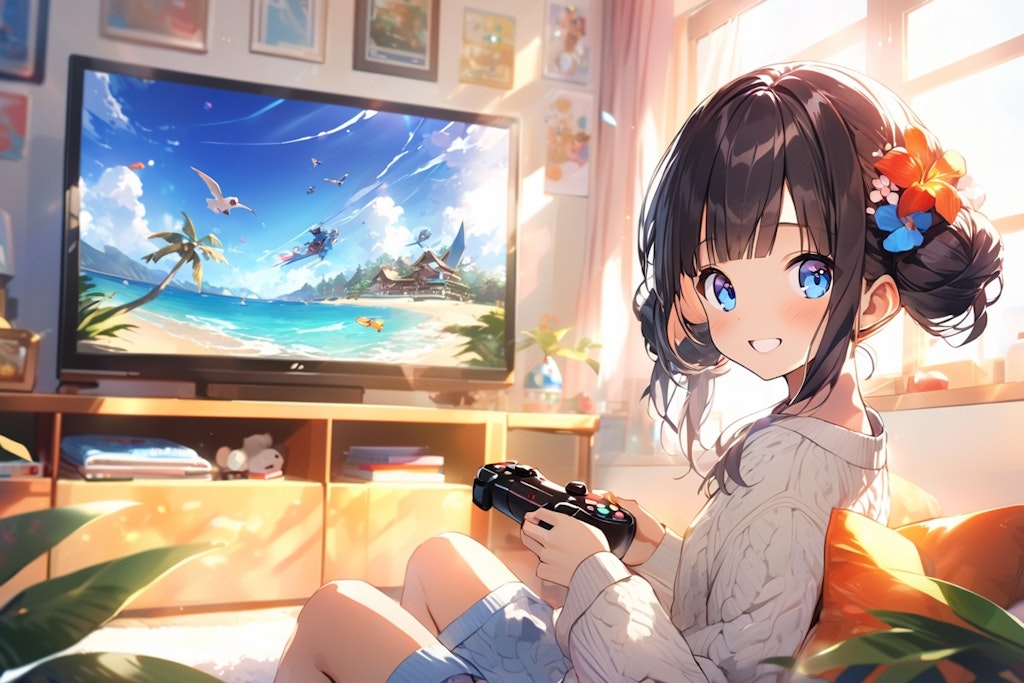 テレビゲームでおだんごちゃん🍡✨と勝負！