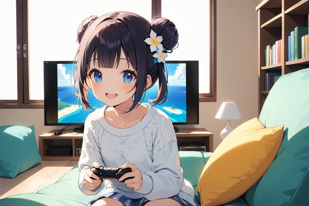 テレビゲームでおだんごちゃん🍡✨と勝負！