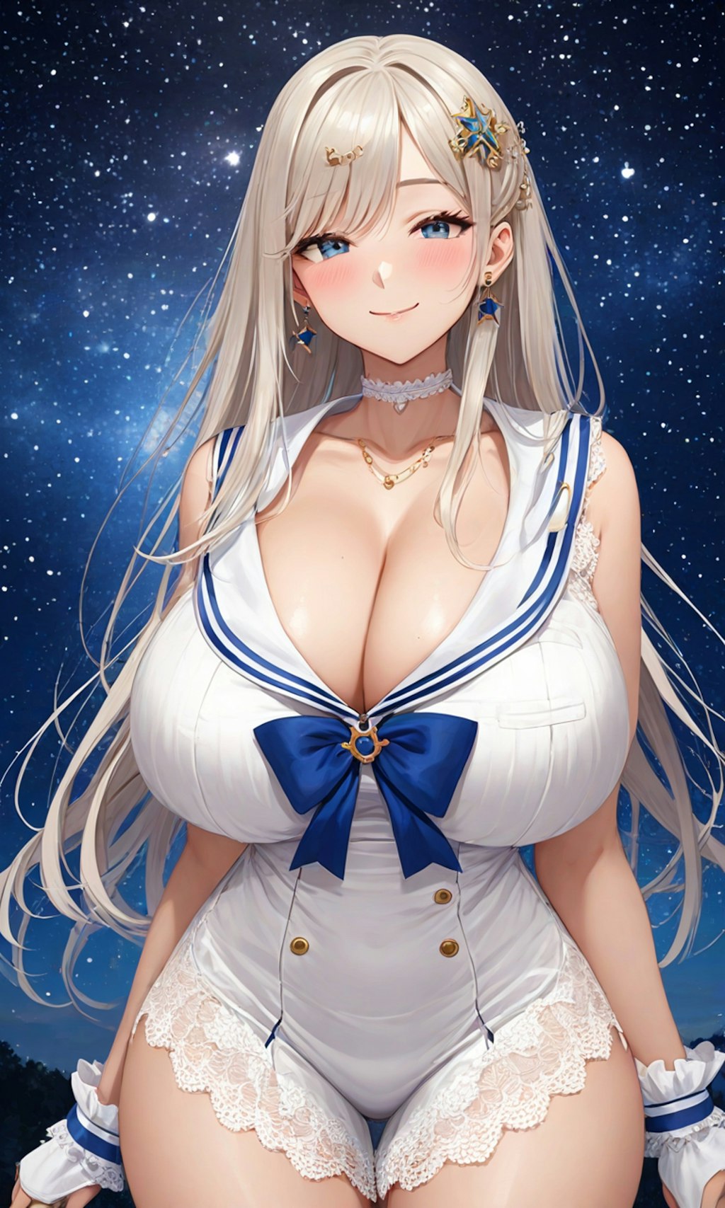 星空とセーラー服と女子高校生