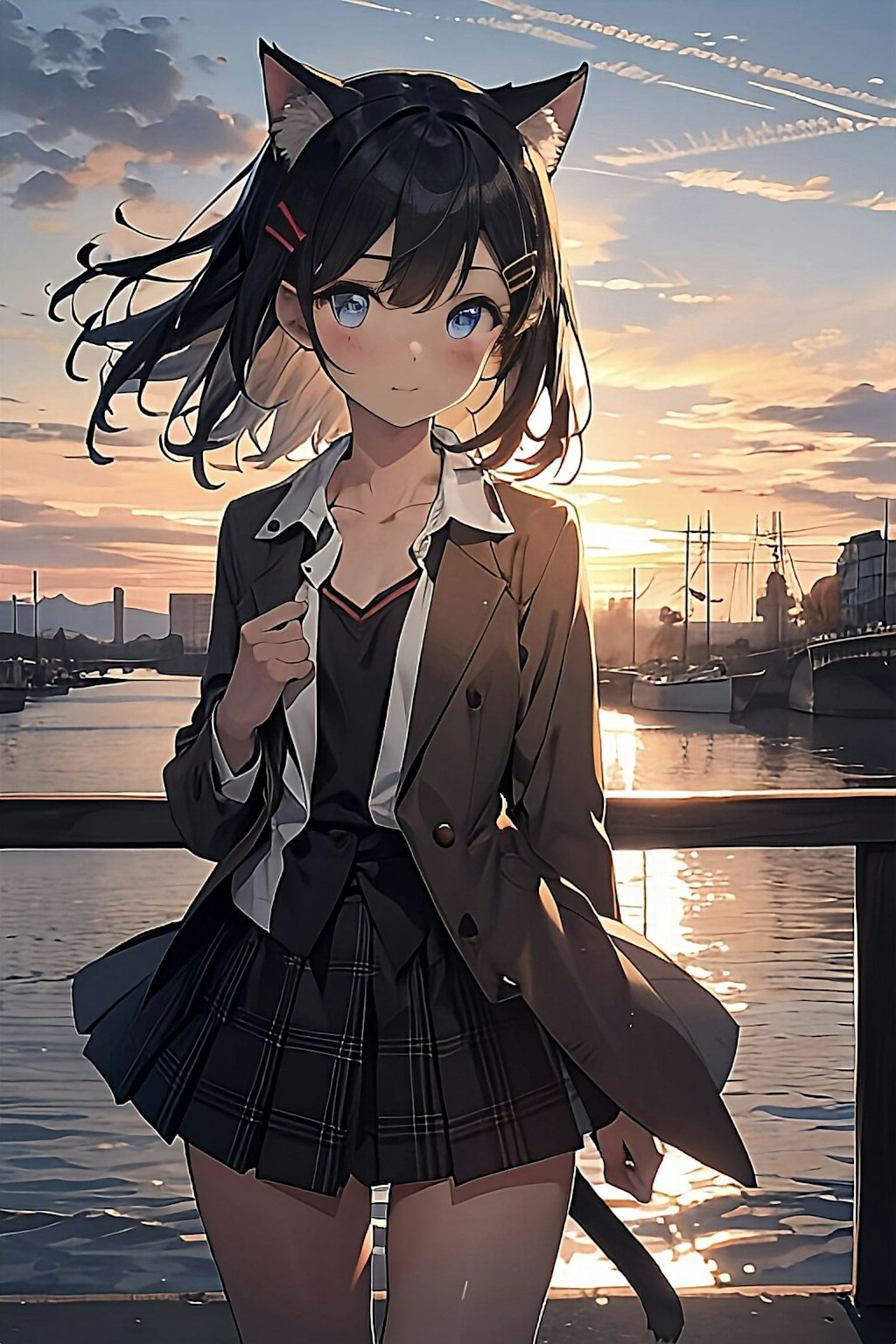 夕暮れ少女