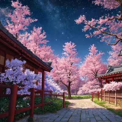 桜の咲く神社