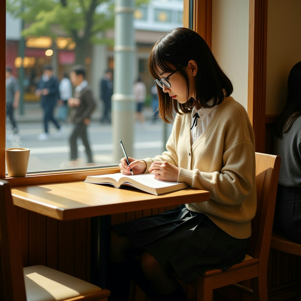 カフェで読書