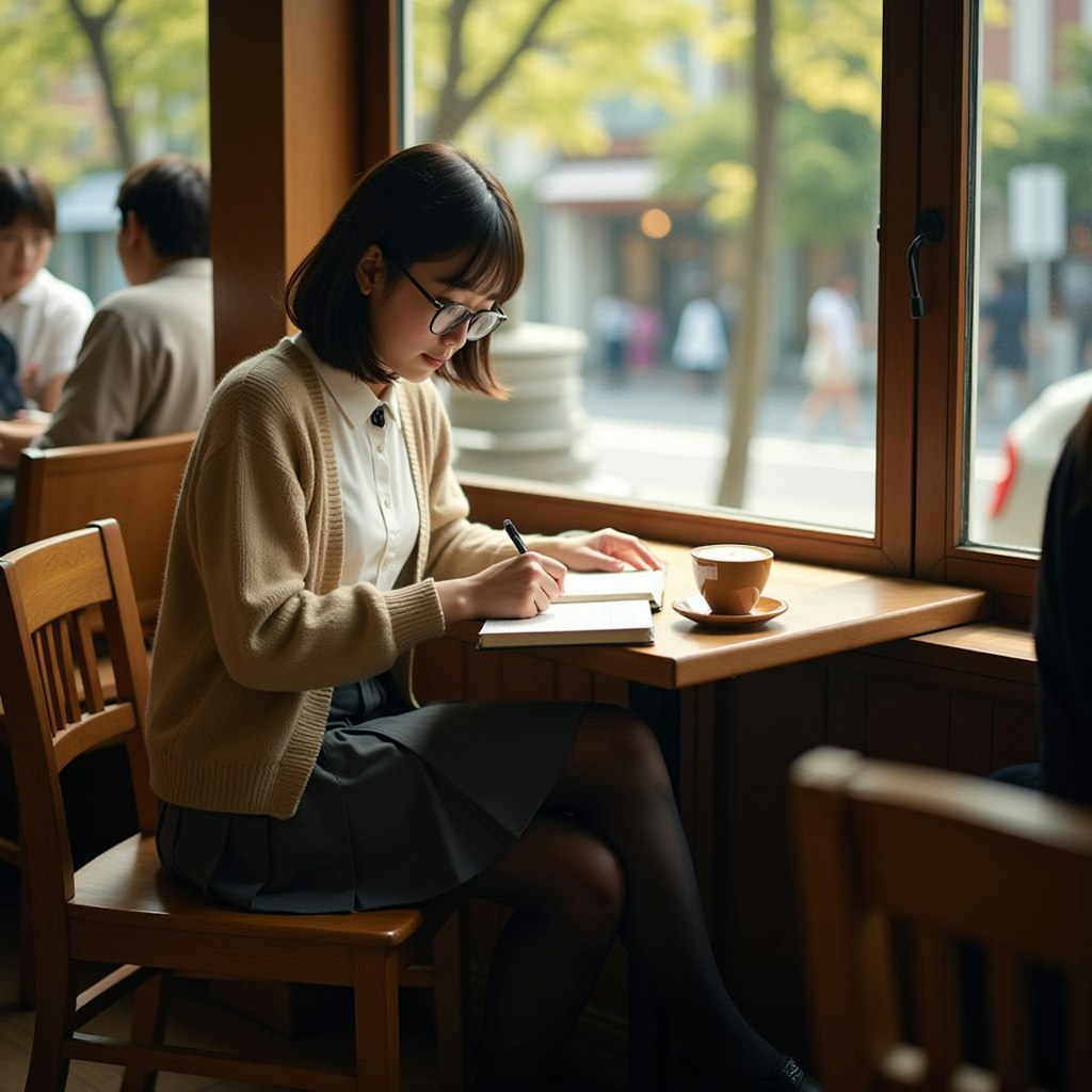 カフェで読書