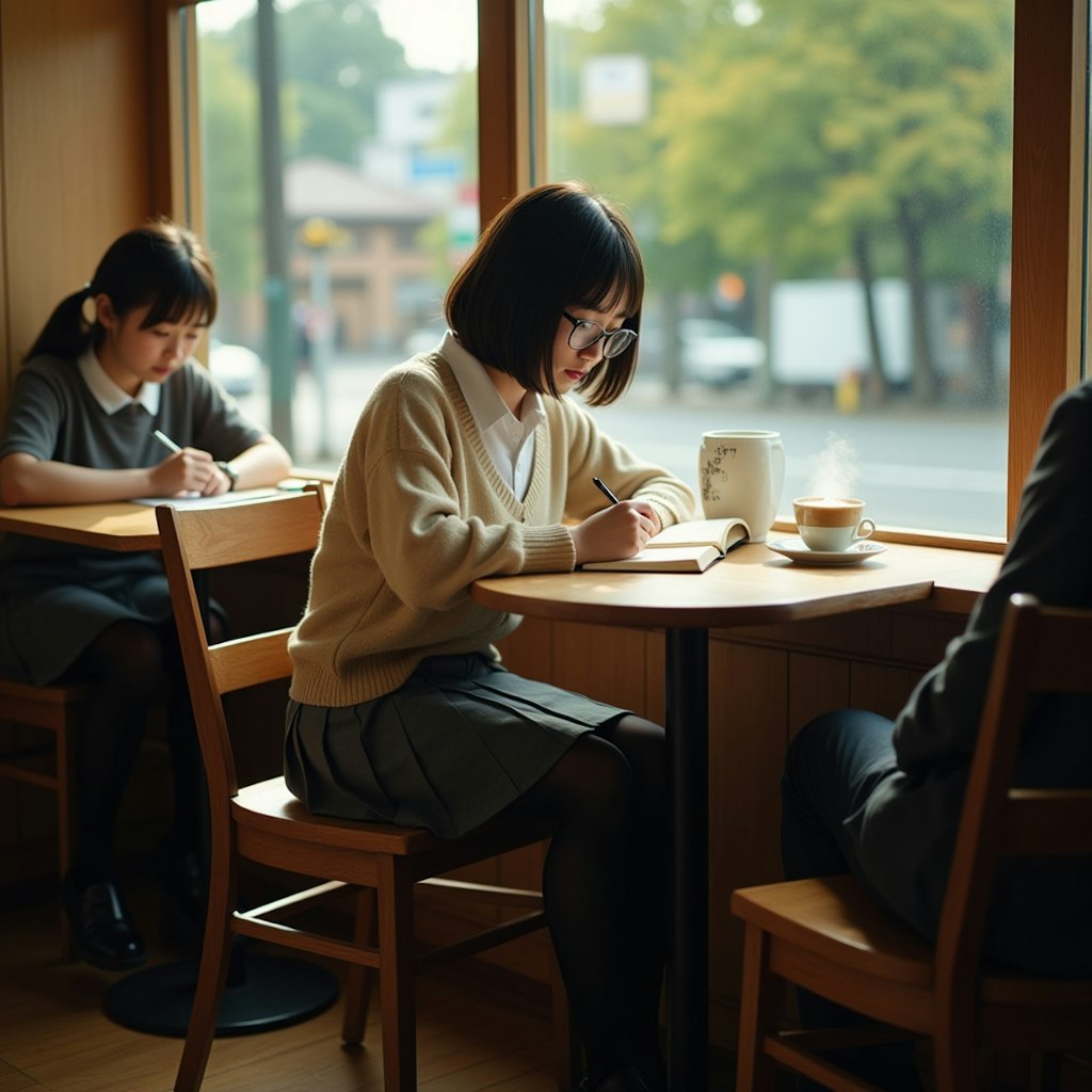 カフェで読書