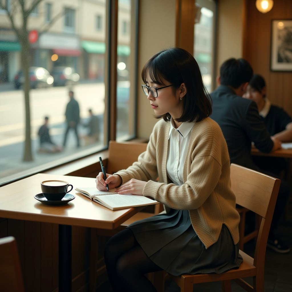 カフェで読書