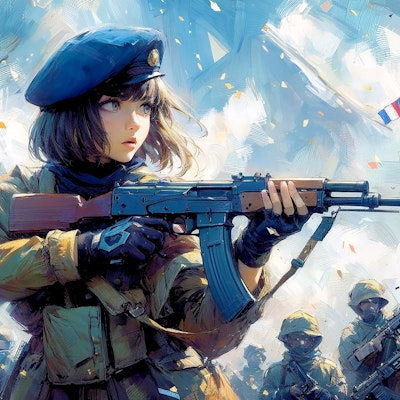 ベレー帽と機関銃 (機関銃と少女②)