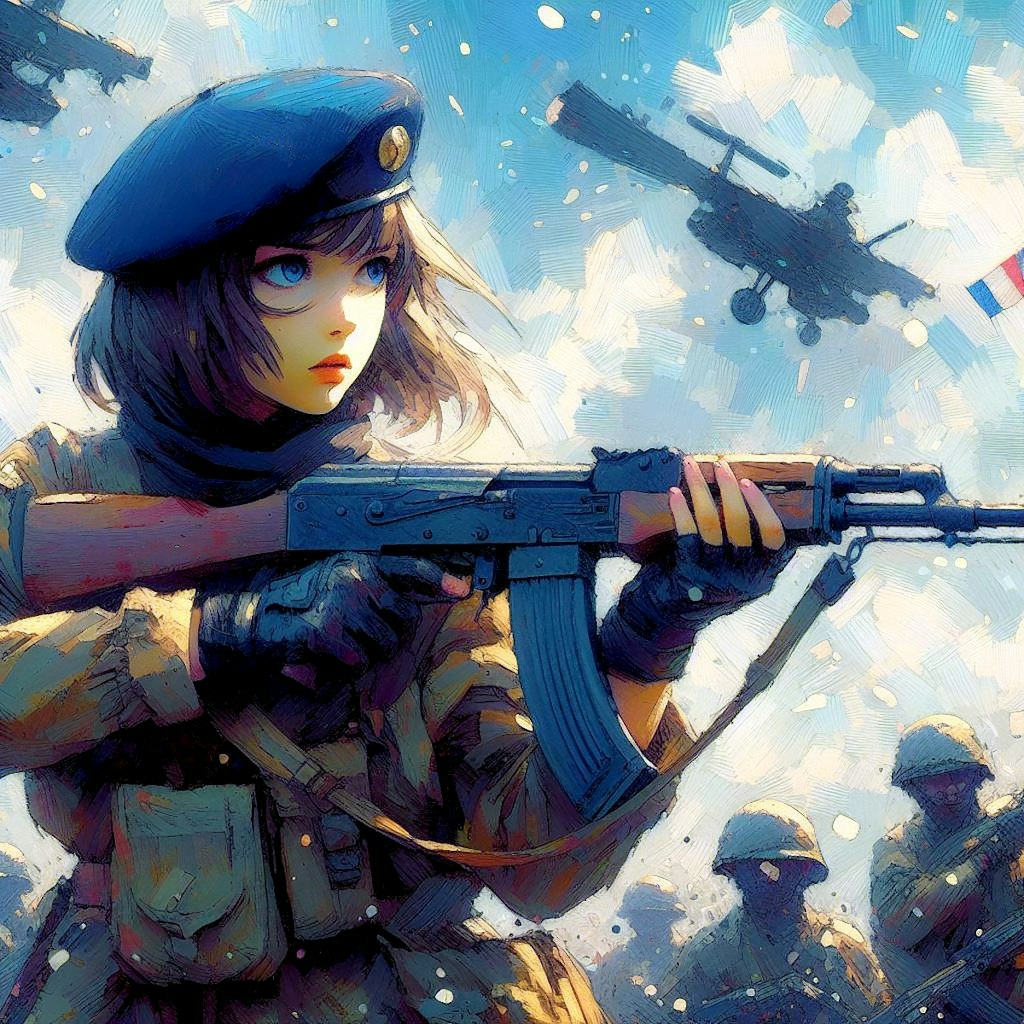 ベレー帽と機関銃 (機関銃と少女②)