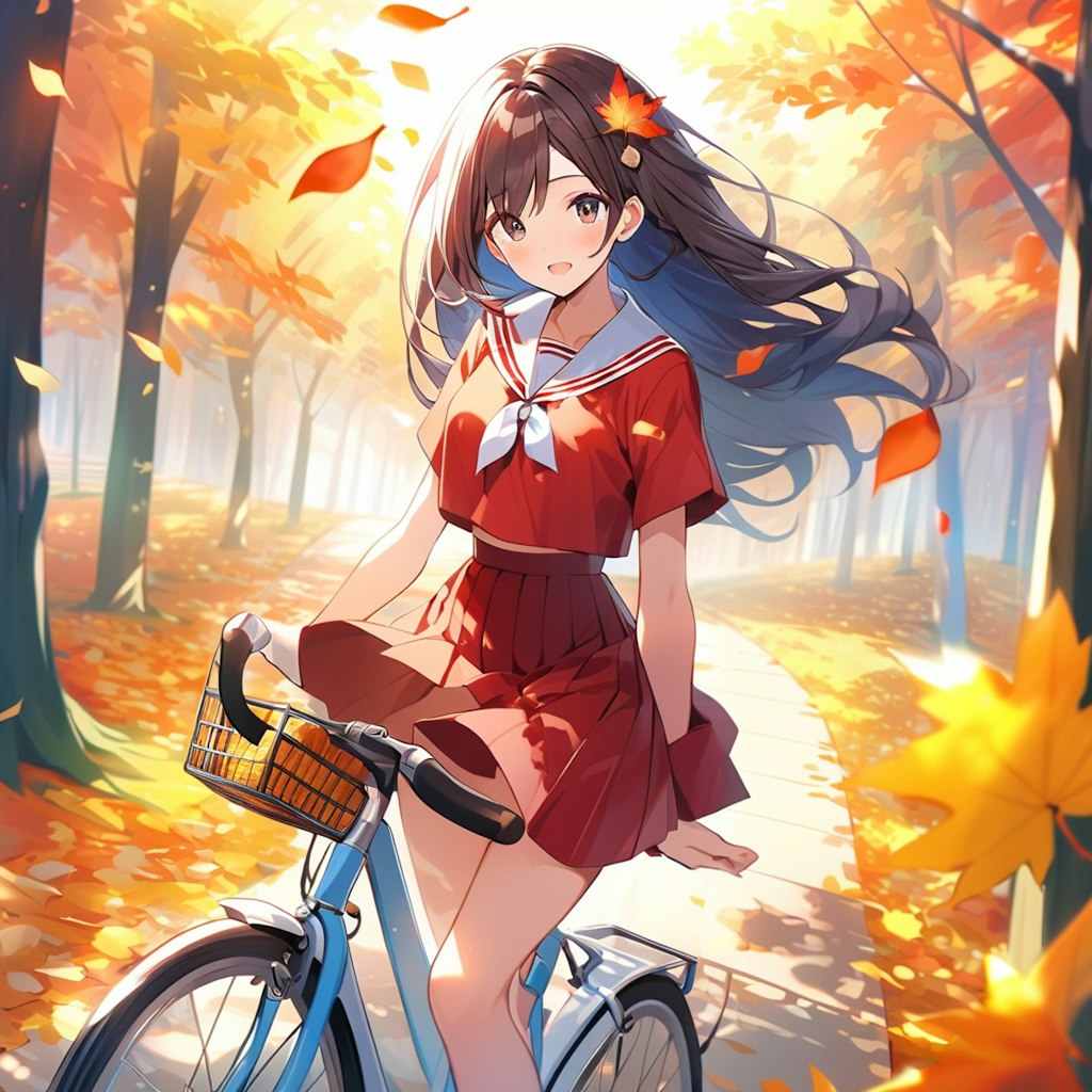 セーラー服の少女と自転車７