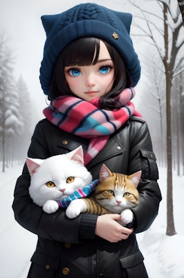 少女とネコ