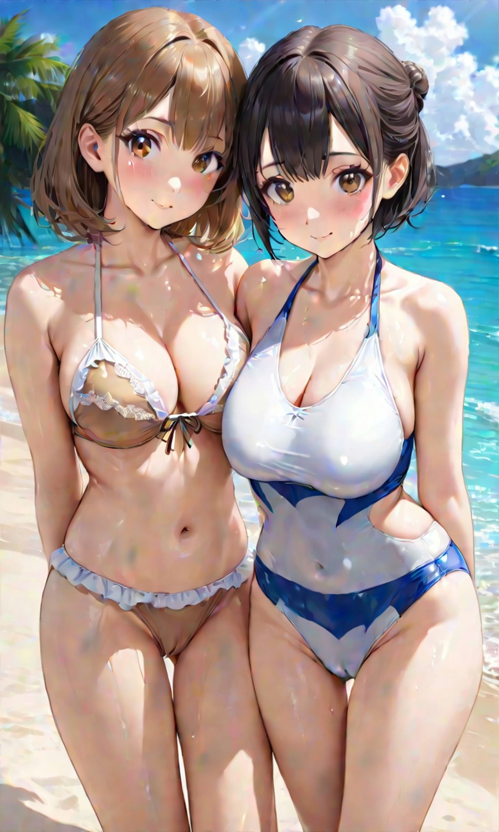 水着と女子高校生と