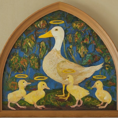 Birds on church mural