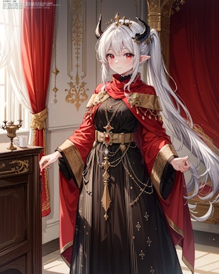 王族衣装の銀髪竜姫
