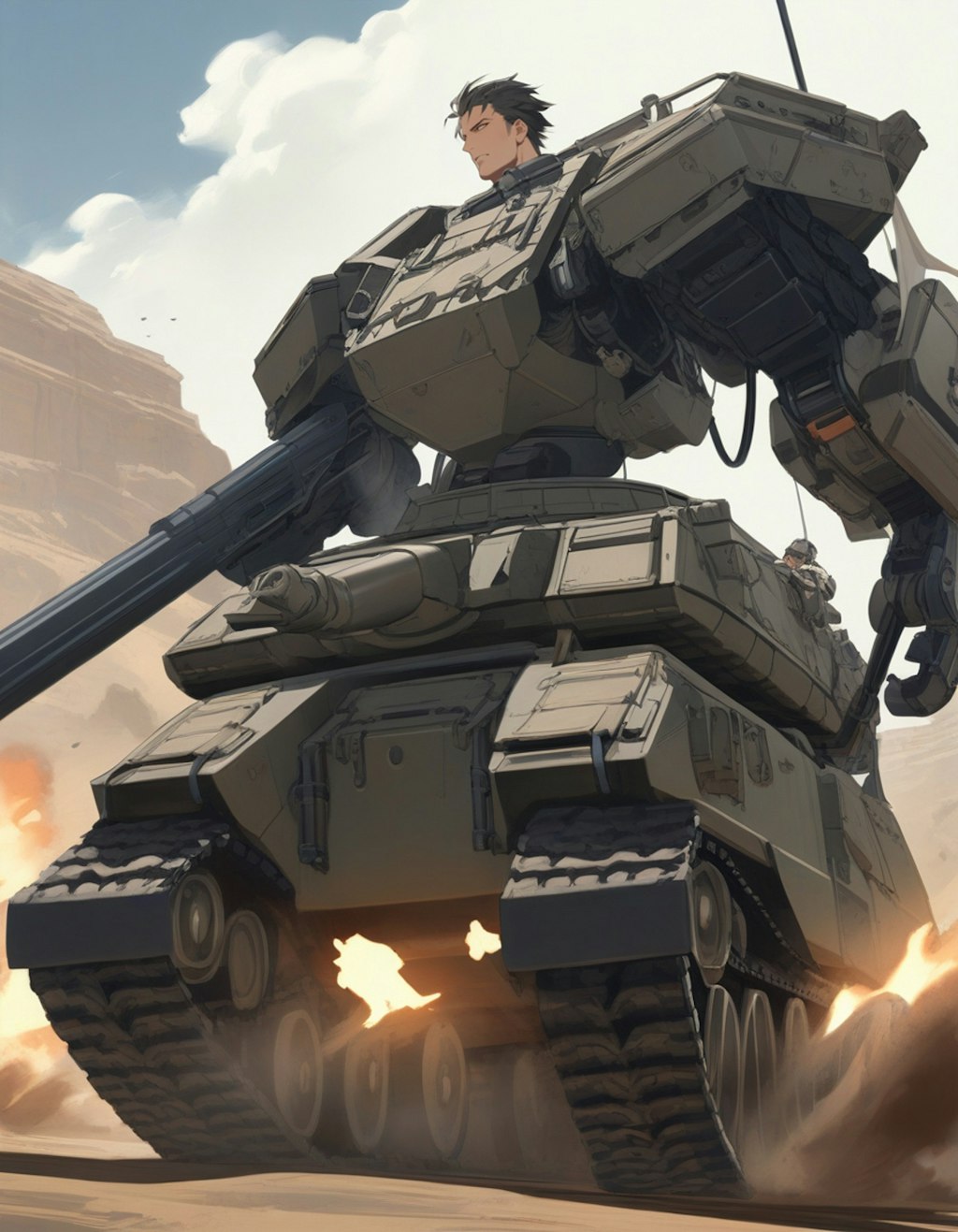 攻撃と機動のための直立一人乗り戦車（PixAI版）