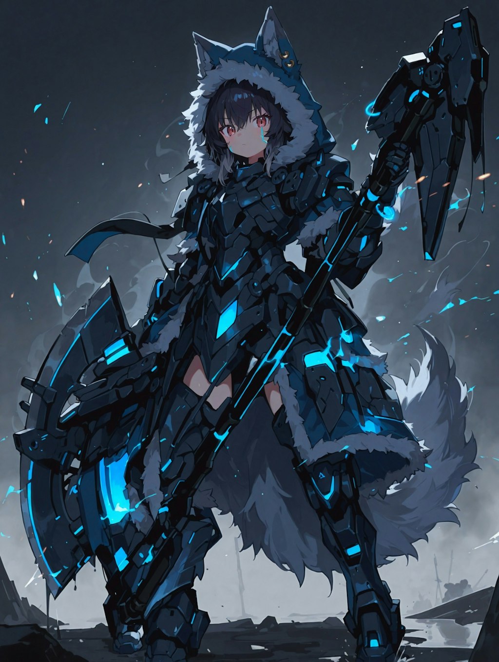 Wolf Mecha Girl×Battle Axe