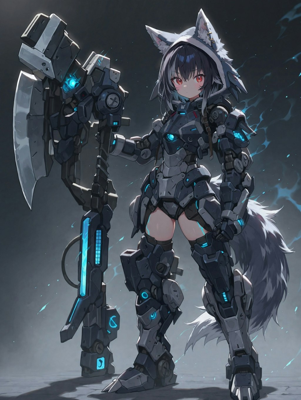 Wolf Mecha Girl×Battle Axe