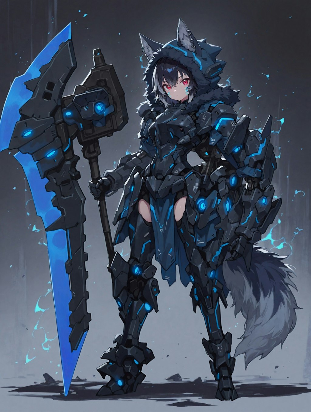 Wolf Mecha Girl×Battle Axe