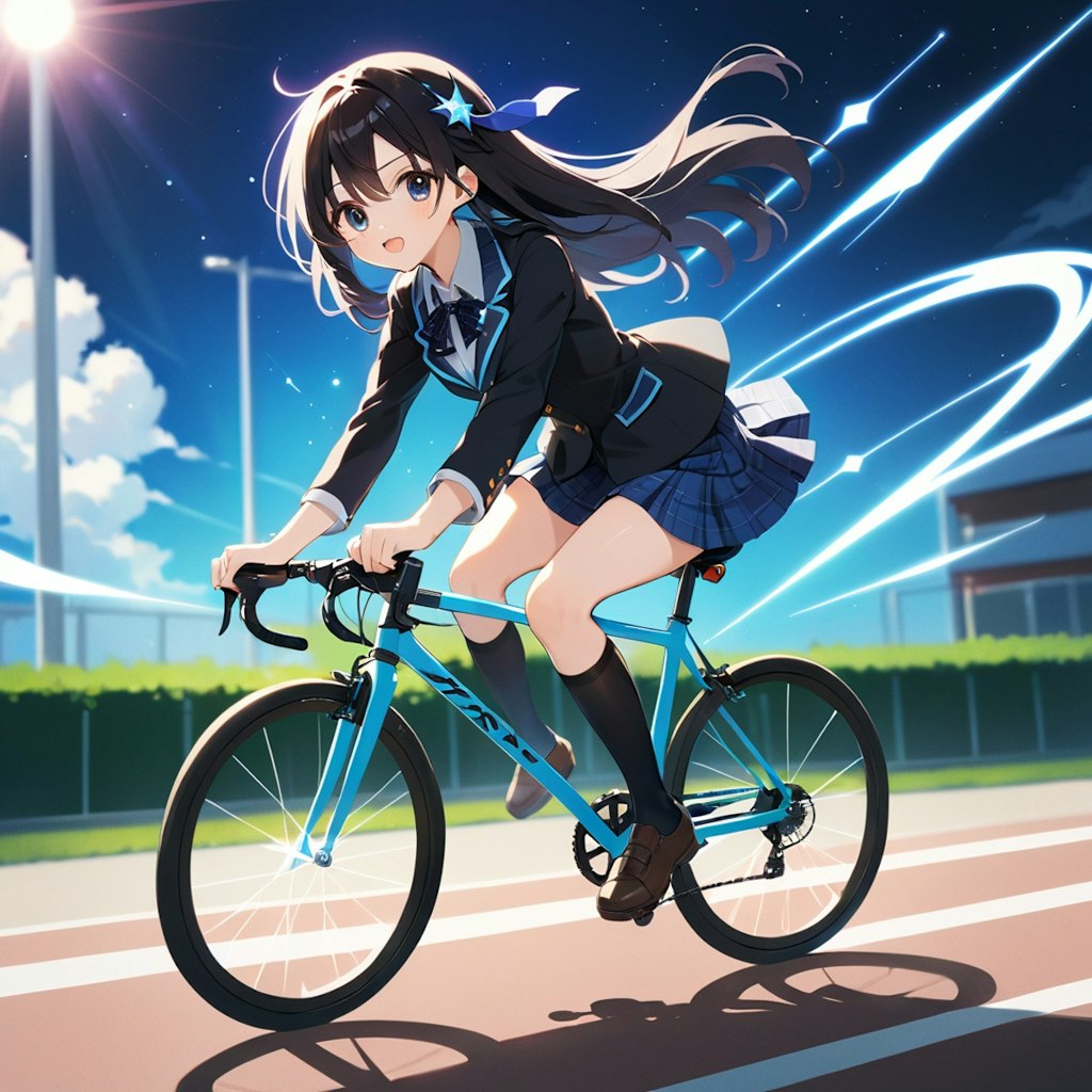 自転車に乗る少女