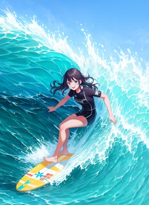 サーフィン少女