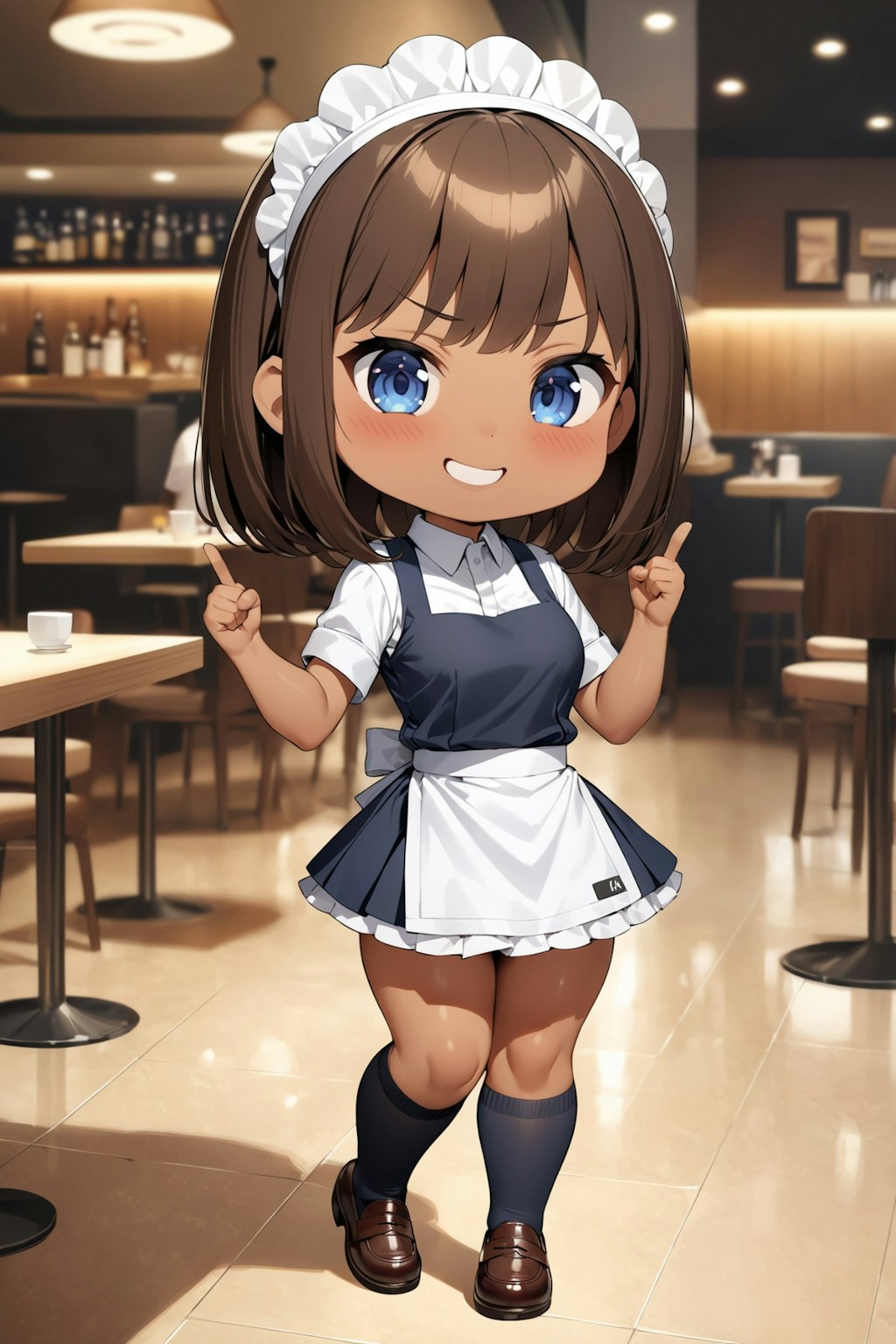 レストランでちょっと健全なちびキャラウェイトレスさん Y617