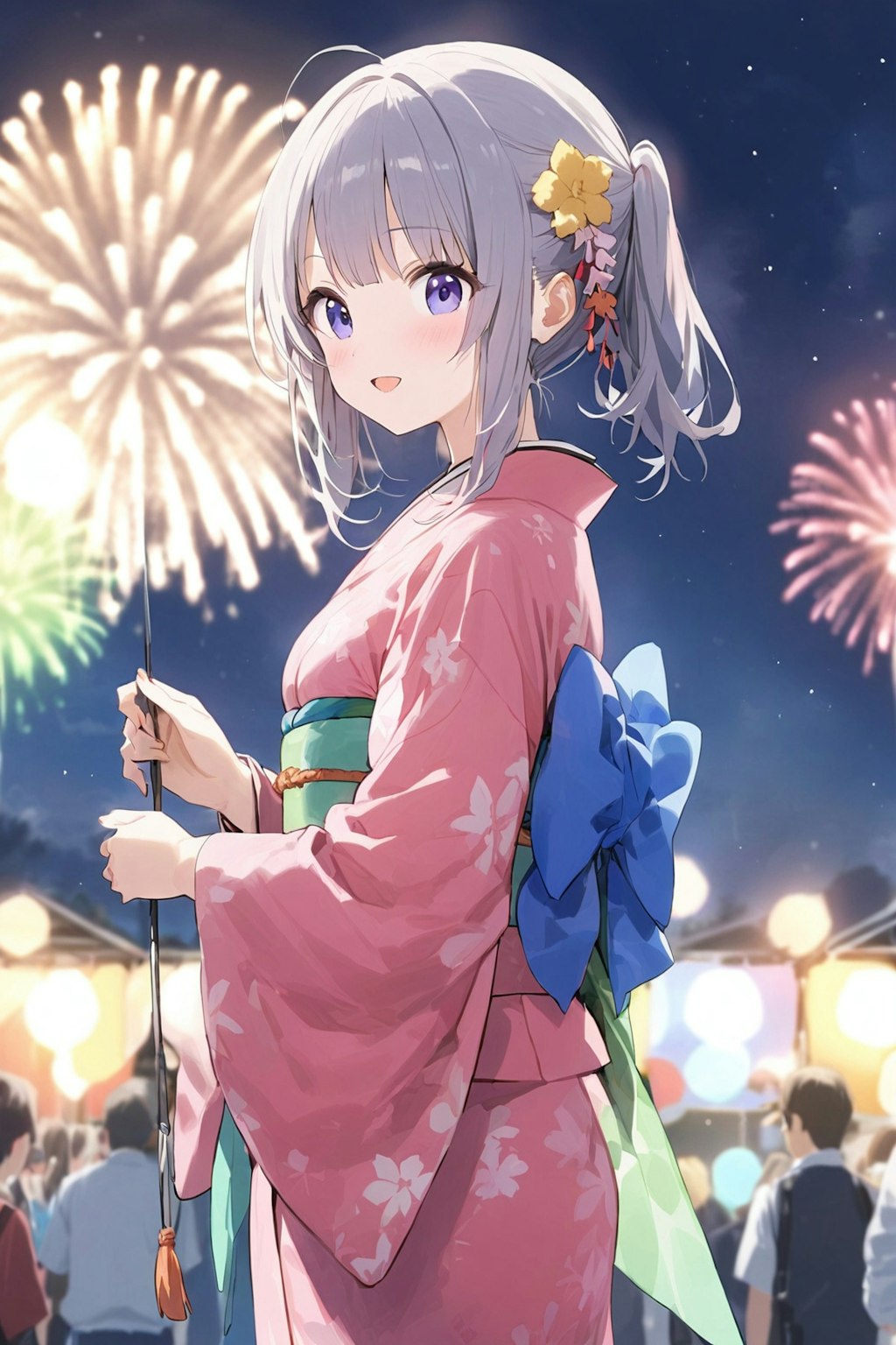 お祭りに来た