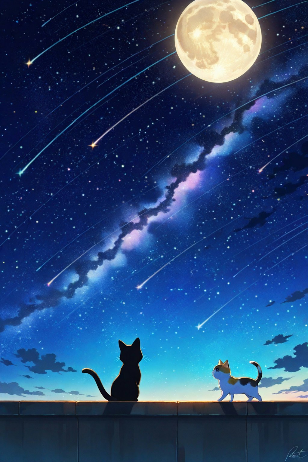 月夜の猫たち