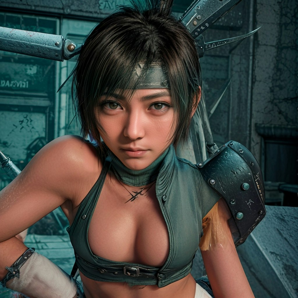 魅惑の忍者ビキニコスプレ！FF7のユフィ・キサラギが魅せるセクシーな武器とスタイル