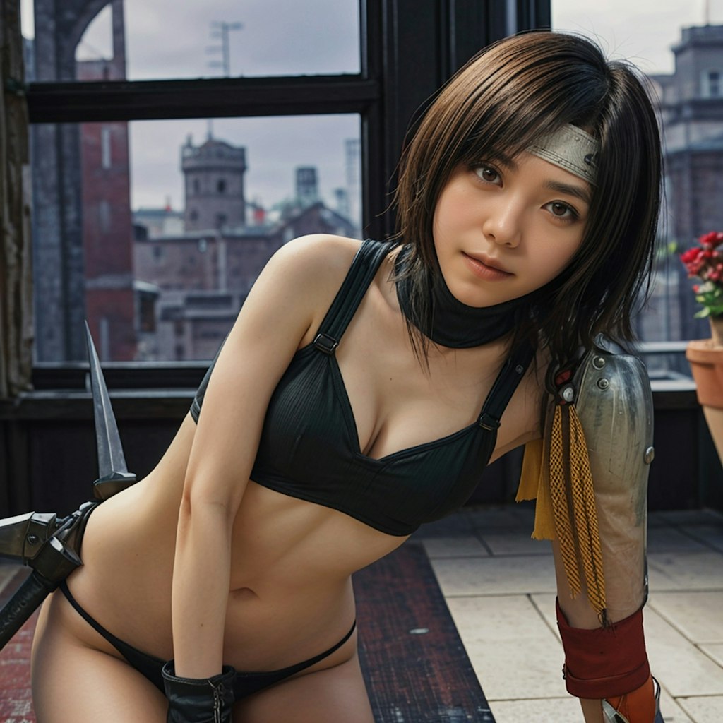 魅惑の忍者ビキニコスプレ！FF7のユフィ・キサラギが魅せるセクシーな武器とスタイル