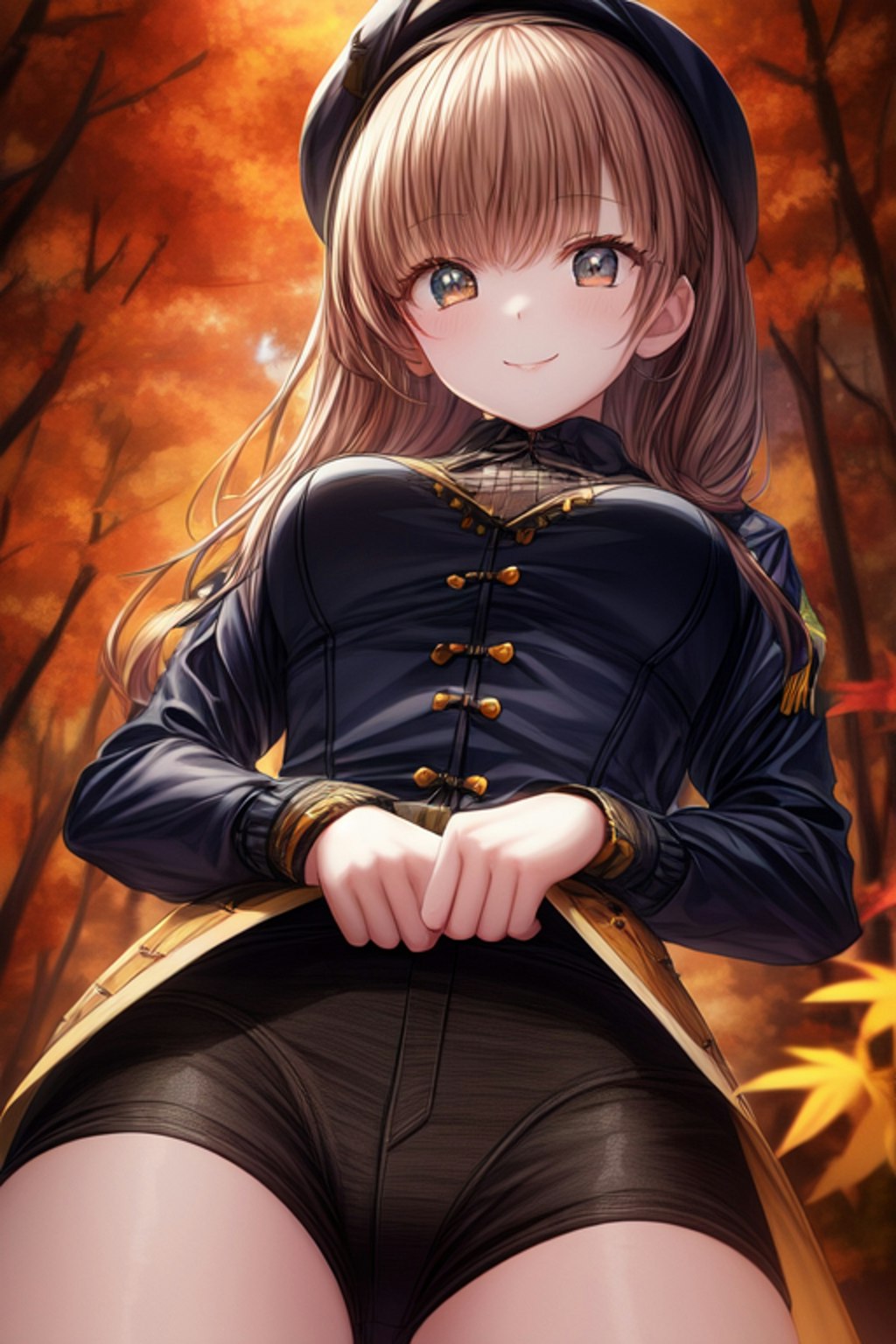 紅葉と美少女たち