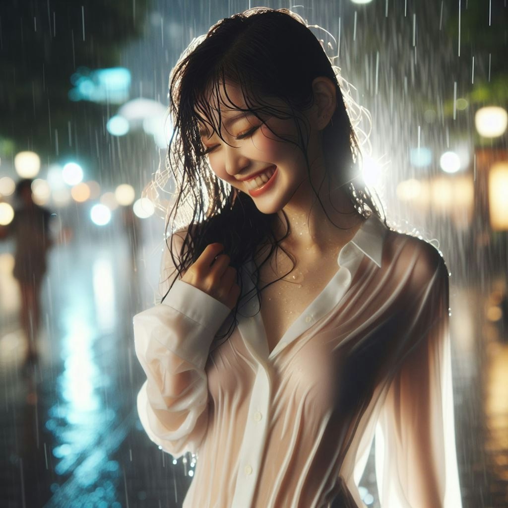 雨の女子