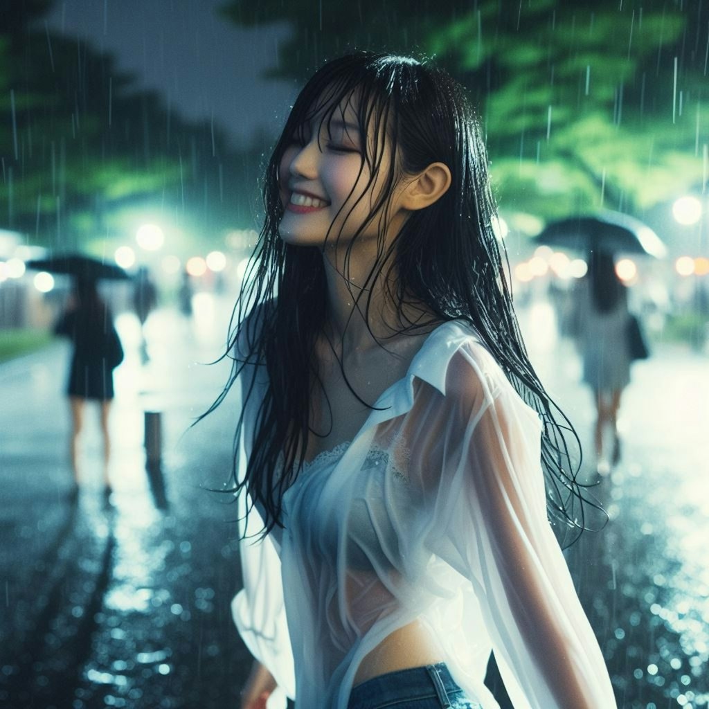 雨の女子