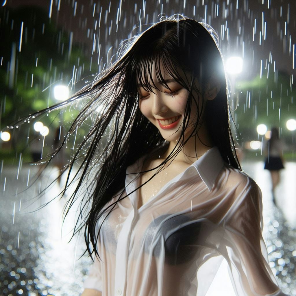 雨の女子