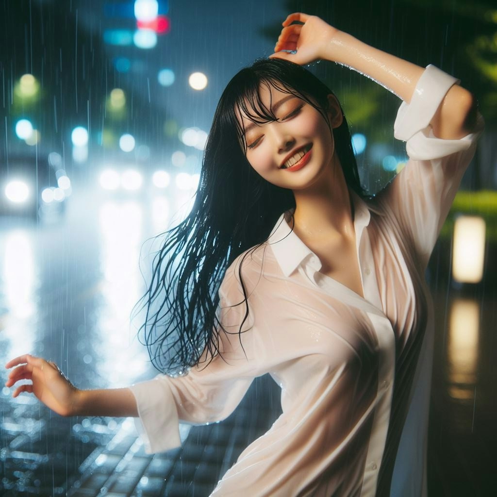 雨の女子