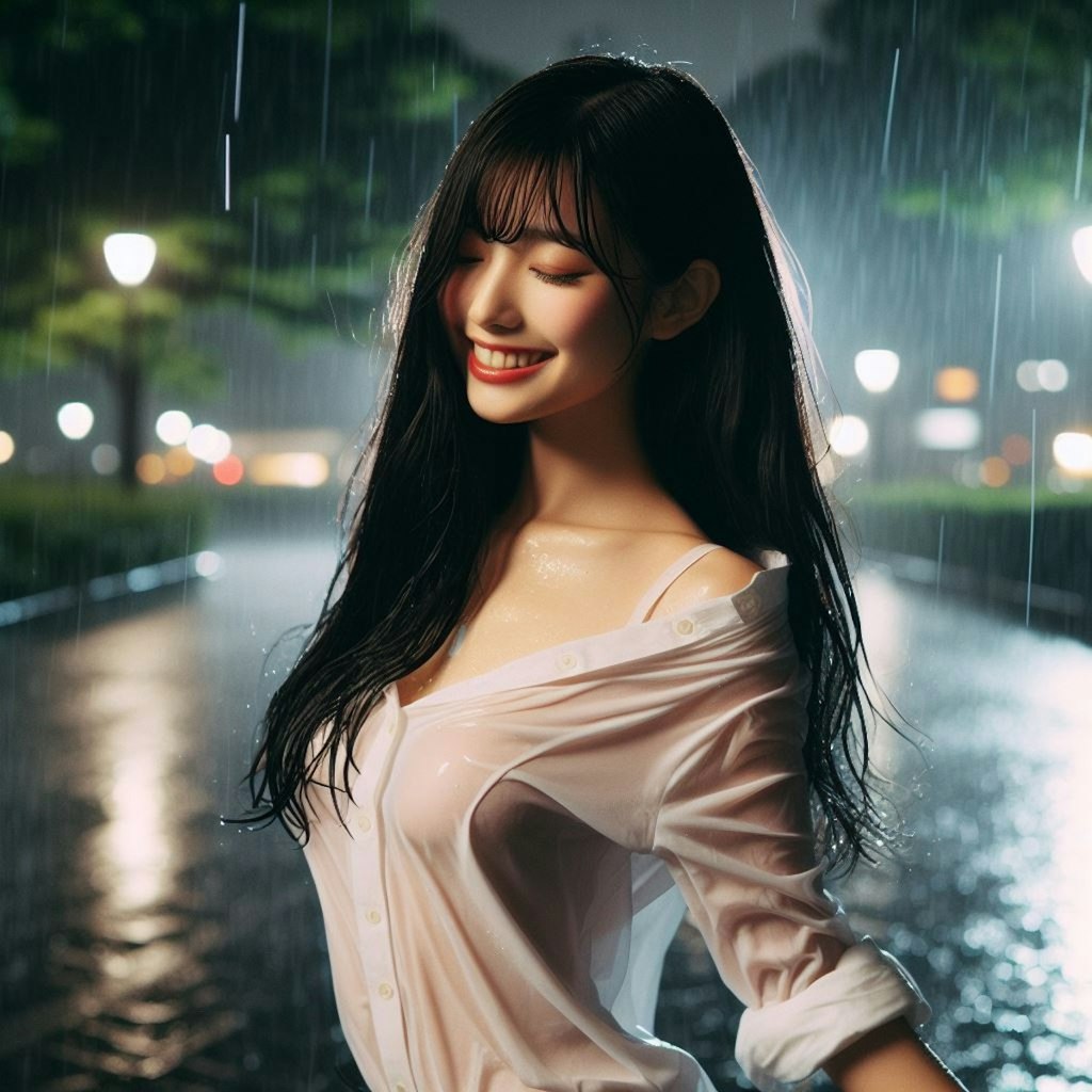 雨の女子