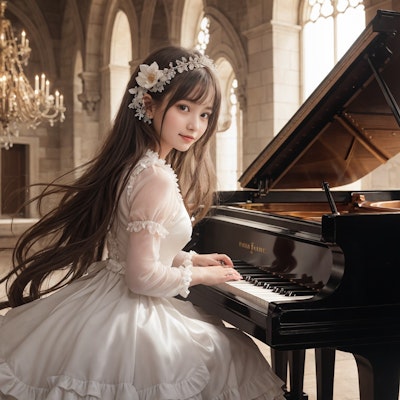 ピアノを弾く姫