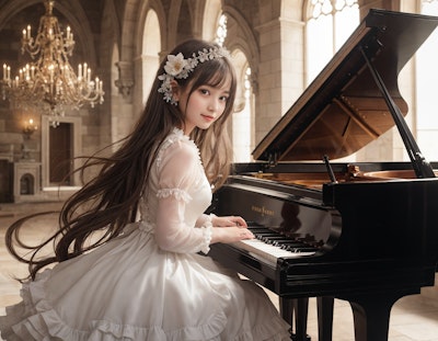 ピアノを弾く姫
