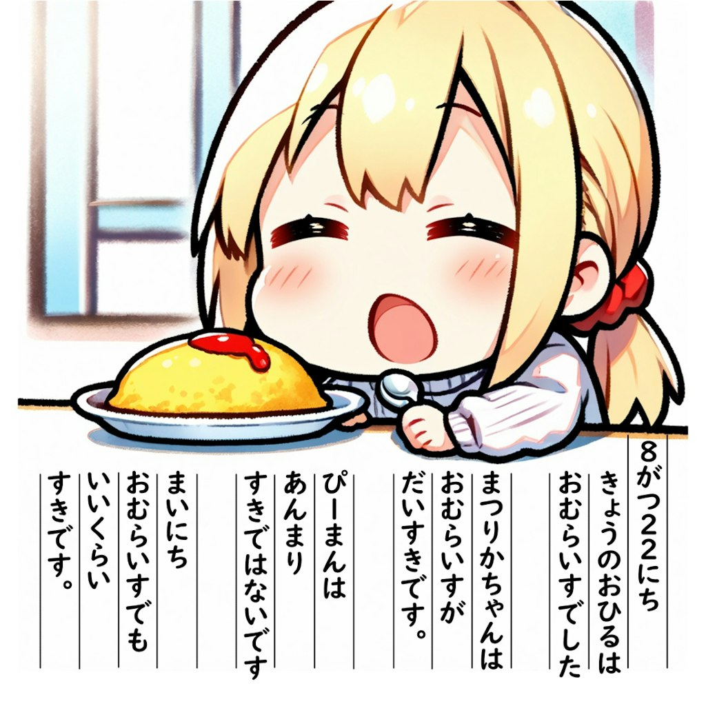 【絵日記】オムライス大好き♪